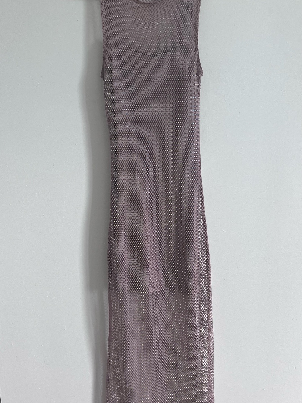 House of Harlow 1960 Rhinestone Mesh Maxi Dress Y2K Sheer Glam S